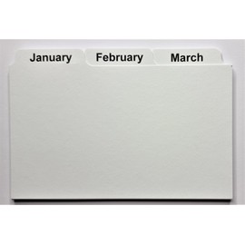 January-December Monthly Jan-Dec Index Cards 8x5 6x4 5x3 January to December Months Record Guide Divider Tabs UK (6x4), White,Black