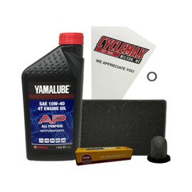 Cyclemax Standard 10W-40 Tune Up Kit compatible with 2017-2025 Yamaha YFZ 50 w/Spark Plug