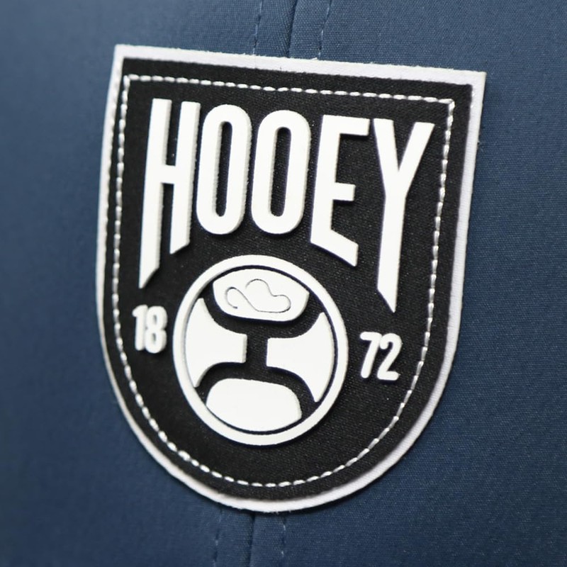 HOOEY Bronx Adjustable Snapback Mesh Trucker Back Hat (Blue/White)
