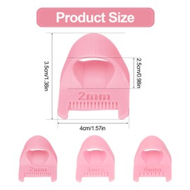 Gosknor 3pcs Finger Stitching Rulers, 3 Sizes Edge Sewing Needle Gauge Lock Measuring Tool & Pink Sewing Lockranding Finger Templates Guide for Equal Even Stitches Quilting Template Craft DIY