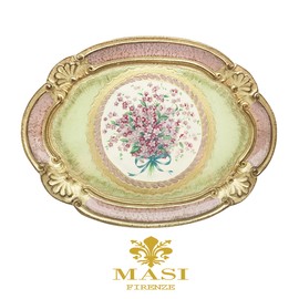 Weimar Massy Florence Flower Pink Oval Tray No. 1 / 바이마르 마시피렌체 플라워핑크 타원트레이1호