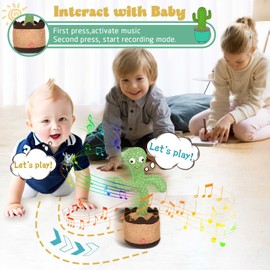 SHAVINGFUN Talking Cactus toy,Singing Cactus,Voice Recorder Baby Toys,Talking and Singing Plush Cactus Repeat What You Say,Educational Toys,Mimic That Repeats What You Say The Cactus Toy,Learning Toys