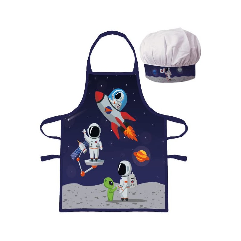 Kids Cooking Baking Apron and Chef Hat Set Aprons for