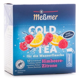 Meßmer Cold Tea Raspberry Lemon 14 Pyramid Bags / Pack of 6