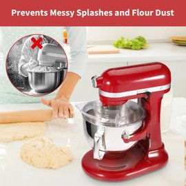 Removable Pouring Shield Splash Guard for KitchenAid 5.5-7 Quart Bowl-Lift Stand Mixers, Prevents Mess and Flour Dust, Mixer Accessories and Attachments