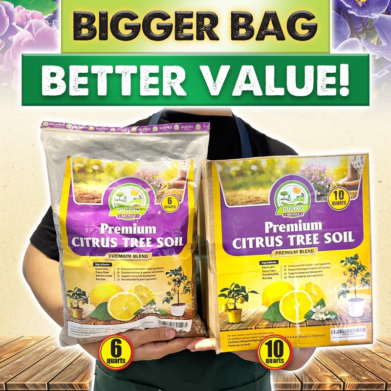 DUSPRO Recycle Citrus Tree Potting Soil Mix for Potted Lemon