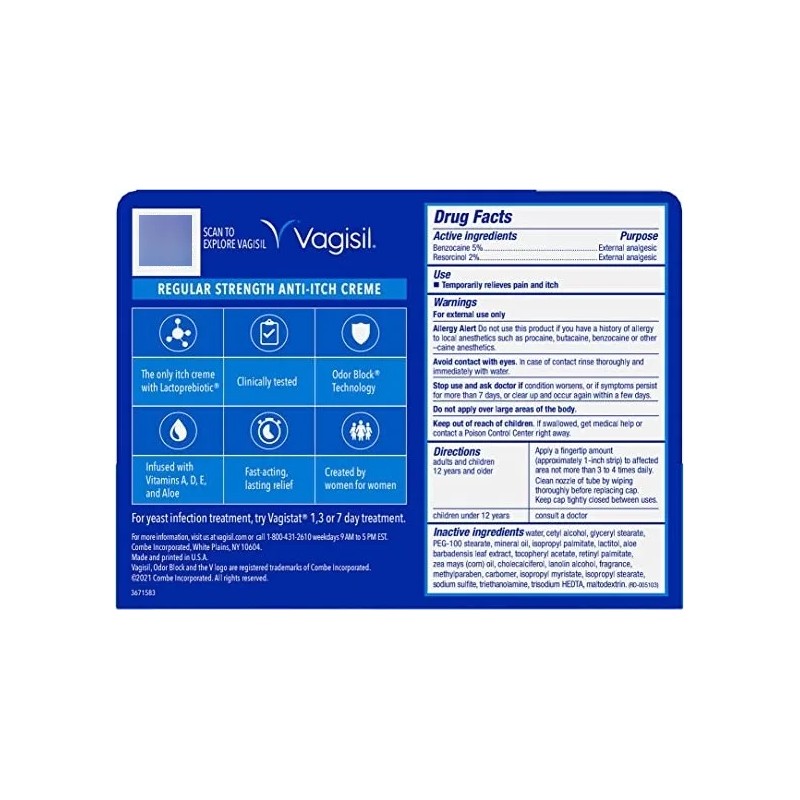 Crema Vaginal Anti-picazón Refular Strength Vagisil 28g