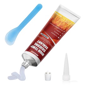 WANJAO 482°F High Temp Silicone Sealant, High Heat Silicone Sealant Heat Resistant Glue Insulation and Waterproofing Quick Drying Special Adhesive for Ovens Grill Microwave, Transparent, 100ml