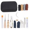 28Pcs Leather Working Tools Durable 2Pcs Awl 4Pcs Wax Threads