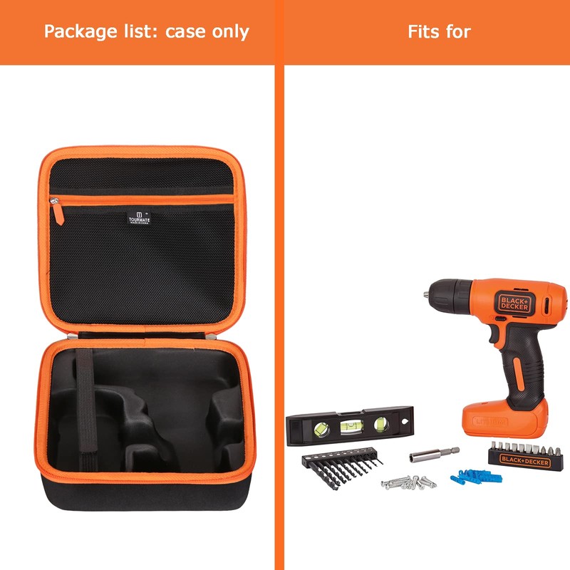 Tourmate Hard Travel Case for BLACK+DECKER 8V MAX* Cordless Drill