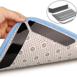 Reusable Rug Corner Gripper Pads for Keeping Rug Edges Flat – Washable Anti-Curling Pads for Everyday Home Rug Organization