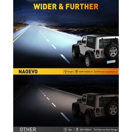 NAOEVO 12 Inch LED Light Bar and 4PCS 4 Inch LED Pod Lights, 54000LM LED Fog/Driving/Off Road Lights, Triple Row Spot Flood Combo LED Light Bar for Truck Car UTV ATV Boat, 1 Year Warranty