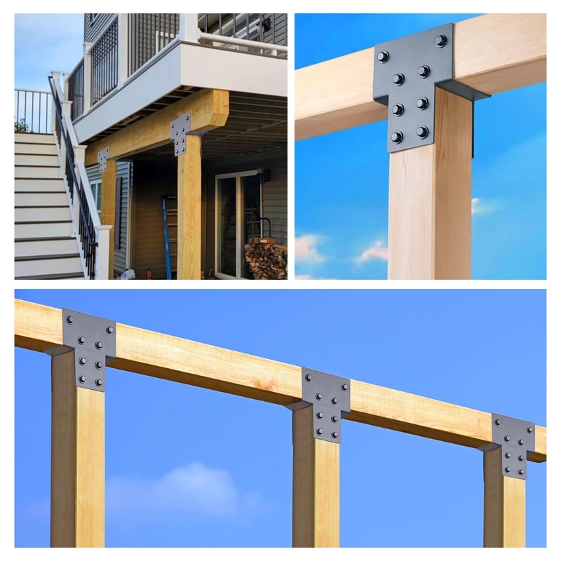 Fepinc 4x4 Post Cap Tie Bracket, (Actual 3.5"x3.5") Wood Gazebo