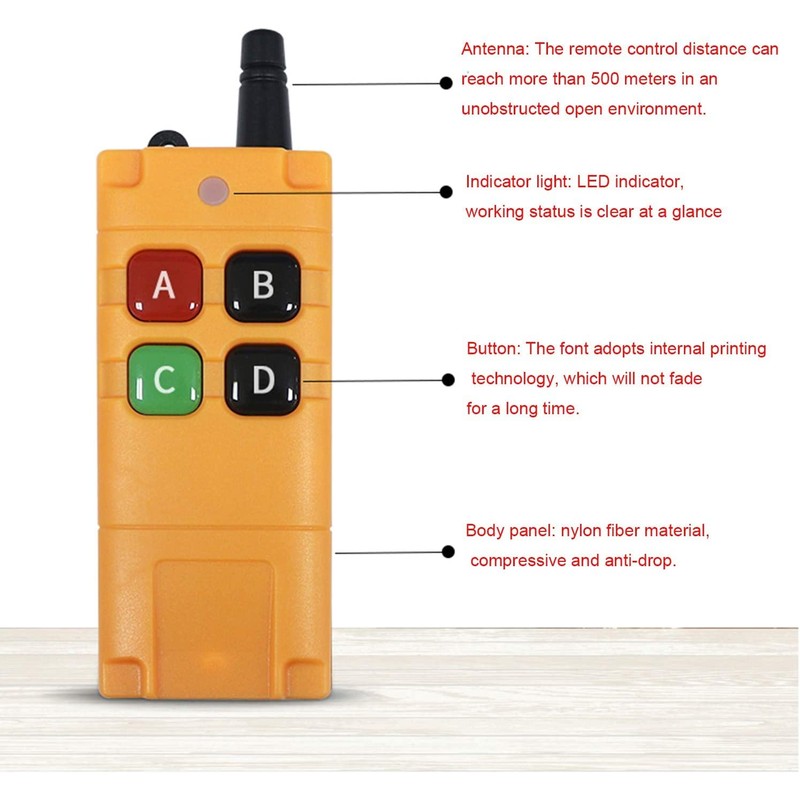 Imoumou Remote Control 4 Channels RF Wireless Remote Control Switch