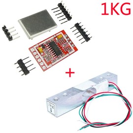 Aihasd 1 kg Digital Load Cell Weight Sensor Portable Electronic Kitchen Scales + HX711 AD Weighing Sensors Weighing Module Metal Shield for Arduino