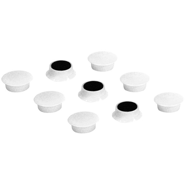 E-Value EMT-09WH Color Magnets, Small, 0.8 inches (20 mm), 9