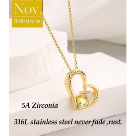 BAOWING Birthstone Cross Necklace for Little Girls Baptism First Communion Gifts Easter Birthday Christmas Gifts Kids Girls Jewelry for Goddaughter Godchild Teens Women 14K Gold Plated November