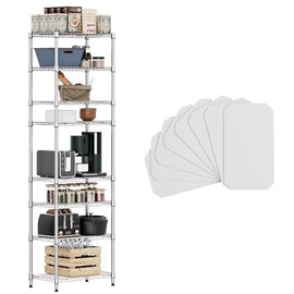 IZEUK 8 Tier Adjustable Metal Storage Shelving Unit, Heavy Duty Standing Rack Organizer for Kitchen, Pantry, Laundry Room, Garage or Basement, 2000 lbs Capacity, 23.6 W x 13.8 D x 79.5 H, Chrome