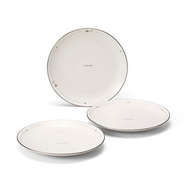 Narumi 41635-33353 Jill Stuart Plate Set, 6.3 inches (16 cm), Silver, Ribbon Pattern, Stylish, Cute, Set of 3, Made in Japan, Gift Box Included