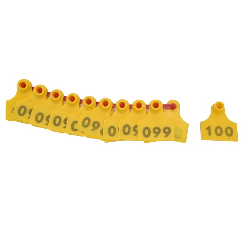 100Pcs TPU Pig Cow Ear Tag with Number 001‑100 Ear