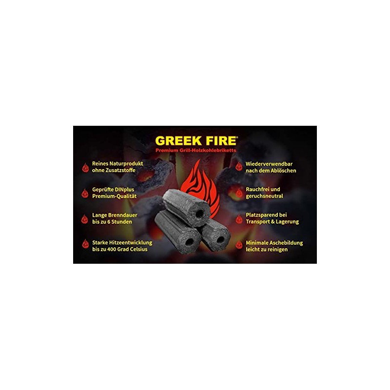 Greek Fire charcoal briquettes
