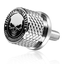 GUAIMI Stainless Knurled Fender Seat Bolt Screw 1/4"-20 Thread Compatible with Harley 1996-2026 Sportster Touring Softail Dyna CVO Electra Glide Street Glide - Skeleton Skull