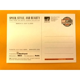 1938 Bugatti ~  Postcard  ~ Un-Used ~ Museum Of Fine arts