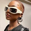 KFPH Futuristic Oval Sunglasses Oversized Wrap Around Glasses for Women