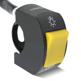 1 Piece Motorcycle Handlebar Switch Handlebar Toggle Switch with On Off Push Button for U5 U7 U2 Motorcycles Scooter Electrombile Motorbike-7/8inch 22mm(Yellow)