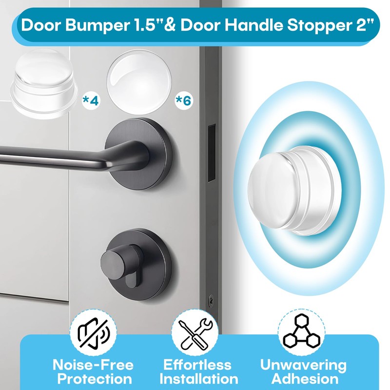 10 Packs Clear Rubber Door Bumpers (4 Pcs Door Bumper