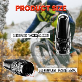 WALWAL Presta French Valve Caps, Anodized Aluminum - Compatible for Mountain Bike, Road Bike, Bicycle(Black,4Pcs)