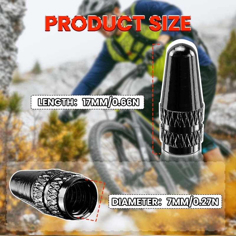 WALWAL Presta French Valve Caps, Anodized Aluminum - Compatible for