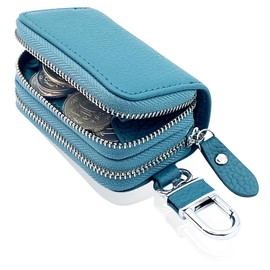 TOMOTHY Key Case, Coin Purse, Smart Key Case, Integrated Wallet, Coin Purse, Leather, Women's, Men's, blue