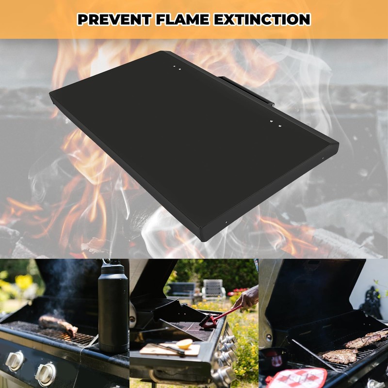 ECOTRIC 36" Griddle Cover Lid Powder Coated Black Aluminum Compatible