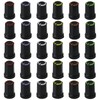 30 Pack Mixed Colour 6mm Splined Rotary Control Knobs Black