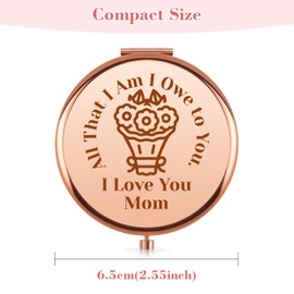 Mom Gift Wedding Compact Mirror for Mother of the Bride Bridal Shower Mother's Day Birthday Valentines Thanksgiving Gift for Mom from Bride Daughter Son Folding Travel Mirror Present for Mommy