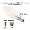 OPALRAY DC 12V-24V Power Input LED Candelabra Bulb, 6W Dimmable