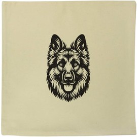 Azeeda 40cm x 40cm 'German Shepherd Dog Front View' Canvas Cushion Cover (CV00037335)