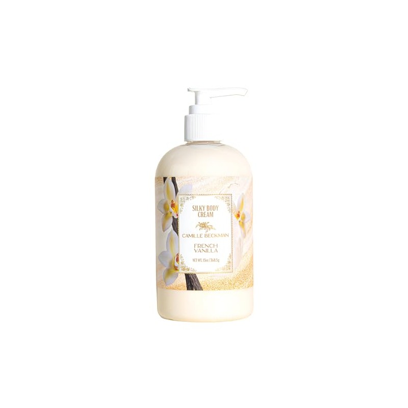 Camille Beckman Silky Body Cream, French Vanilla, 13 Ounce