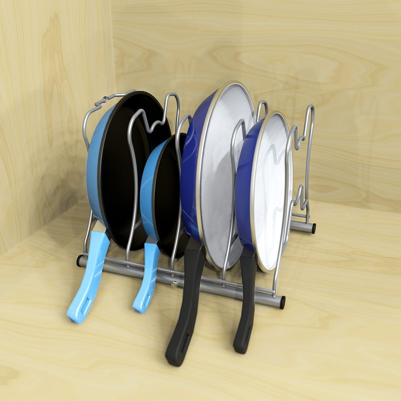 Simple Houseware Cabinet Pantry Pot and Pan Organizer Holder Rack,