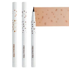 2pcs Freckle Pen for Natural-Looking Fake Freckles – Waterproof & Long-Lasting Freckle Stamp & Tattoo Dots, Soft Spot Pen for Sun-Kissed Look, Achieve Realistic Freckles, Light Brown & Chestnut