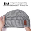 BISON DENIM Men's Knitted Beanie Hat Warm Fleece Running Hat