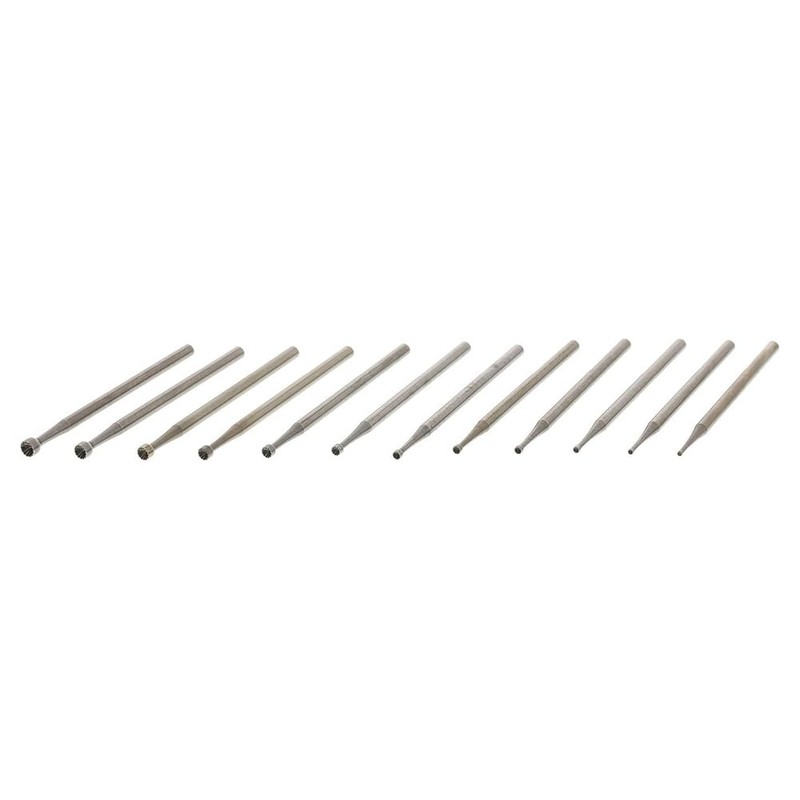 12 Pcs Round Cup Burr Set, 3/32Inch Shank Wire Rounder