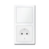 Complete Set Berker 2-Way Combination Toggle Switch / Socket White