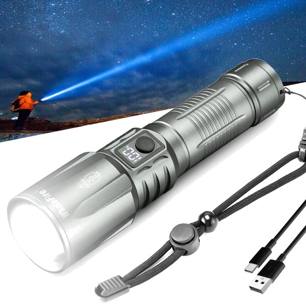 Wholefire 9000000 Lumens Super Bright LED Flashlight Tactical Rechargeable LED