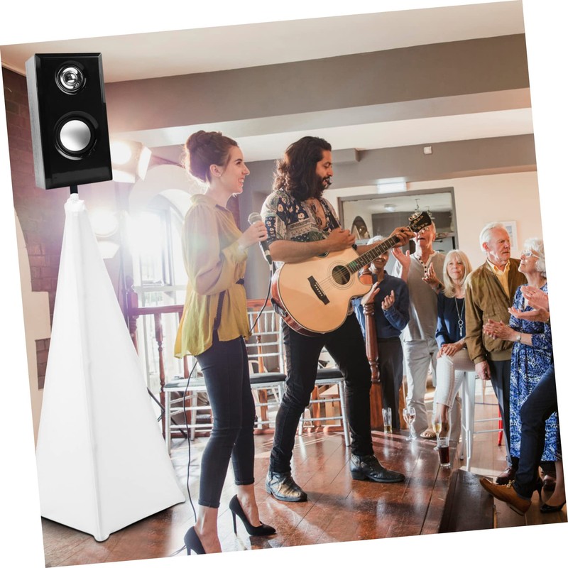 KICHOUSE 2pcs Speaker Stand Covers White Reusable Speaker Holder Stage