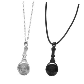 Vaguelly 1 Pair Earphone Couple Necklace Matching Necklace Headphone Necklace Couple Magnet Necklaces Punk Necklace Headphones Ornaments Matching Stuff Matching Musical Necklace Alloy