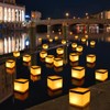 FuHigh 20Pack Paper Floating Water Lanterns,Gold+White Square Memorial Candle Lantern,Table