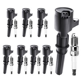 FD503 Ignition Coils Pack Iridium Spark Plugs Compatible with 4.6L 5.4L Ford Mustang Expedition Excursion E-150 F-150, for Lincoln Navigator Mountaineer 1997 1998 1999 2000 2001 2002, Set of 8