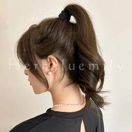 [Herbeluemily] ヘアゴム ジャージヘアゴム シームレスヘアゴム 幅広 ヘアタイ ユニセックス 5本セット ブラック